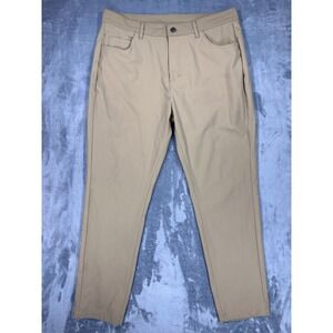 Fabletics Mens The Only Pant Tan Khaki Performance Chino Golf Pants 34x30